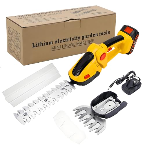 24V Cordless 2-in-1 Hedge Trimmer - High Power Long-Lasting Battery & Charger Included -...