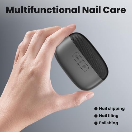 Coupe-ongles électrique rechargeable USB à éclairage LED frontal gris