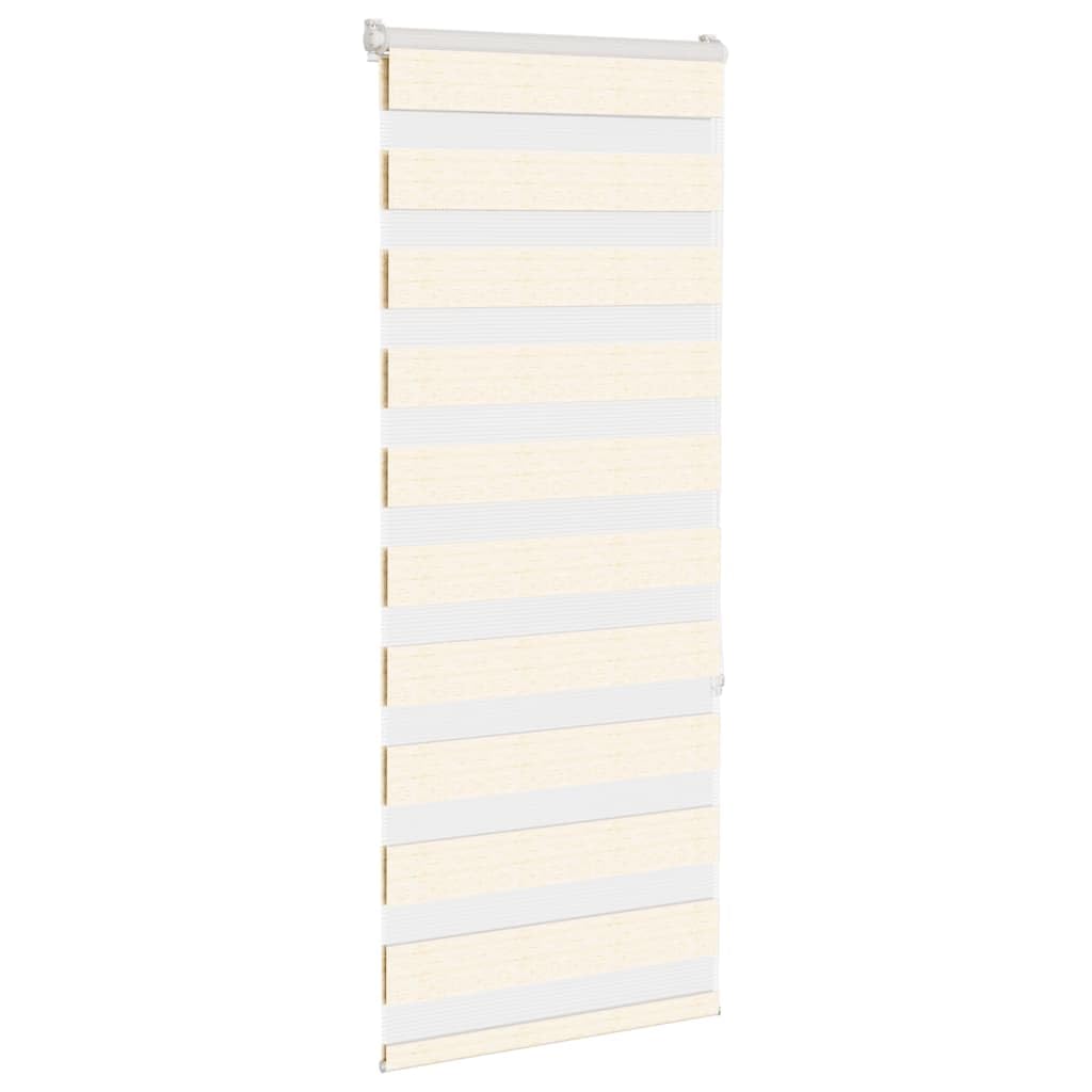 Tenda avvolgibile doppia beige marmorizzata 65 x 150 cm, larghezza tessuto 60,9 cm, tenda veneziana in poliestere zebrato, Klemmfix oscurante per finestra, protezione solare senza fori