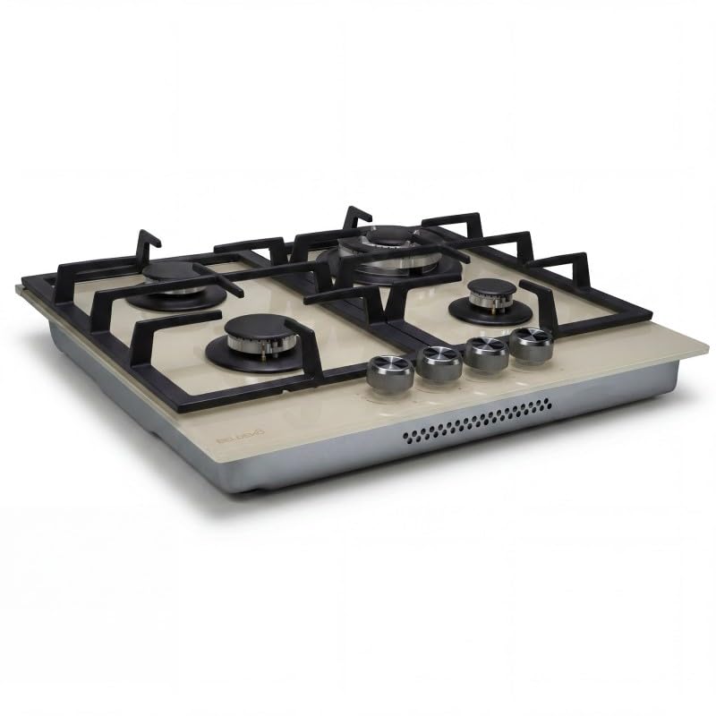 BELDEKO Plaque Gaz 4 Feux 8000W Beige - crème - Marque Française