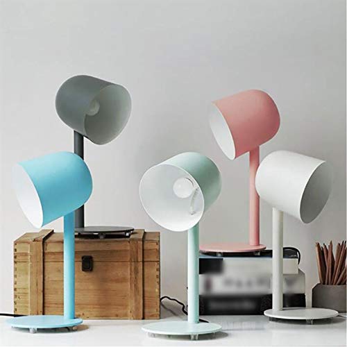 Tischlampe Wohnzimmer Schlafzimmer Studie Büro Moderne Metall Tischlampe Weiß Schwarz Tischlampe Eisen Nachts Leselampe (Color : Pink)