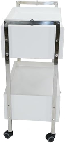 Miniatura 5 de Supreme Medical - Gabinete de utilidad móvil dental con marco de acero y dos cajones con un cajón con cerradura