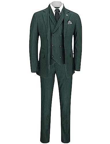 Costume 3 pièces rayé homme avec veste gilet et pantalon sur mesure pour mariage