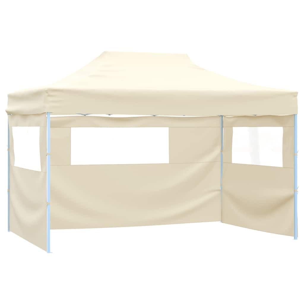 vidaXL Carpa pleglable Pop-up con 4 Paredes 3x4,5 m Blanco Crema
