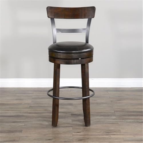 Butaco giratorio de barra Sunny Designs Homestead de 30 pulgadas con respaldo en color Tobacco Leaf (juego de 2) miniatura 5