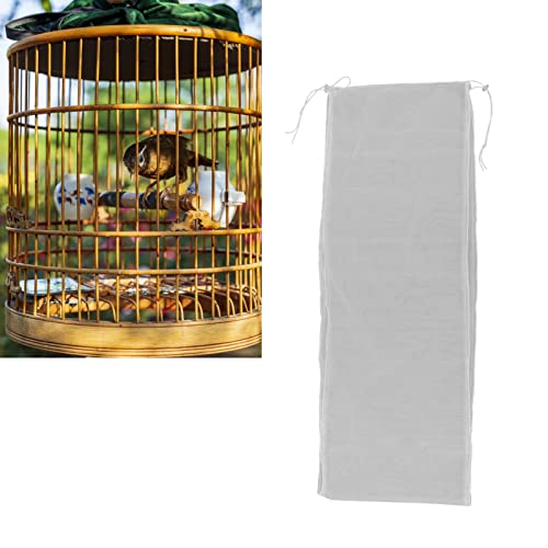 Image of Birdcage Nylon Mesh Net Adjustable Dustproof Seed Catcher Guard Net Cover for Parrots Parakeet Macaw Cage
