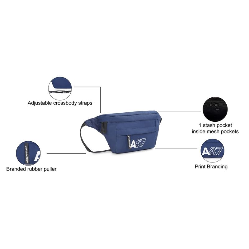 Image of Aeropostale Oliver Unisex Waist Pouch Bags & Cases - Navy