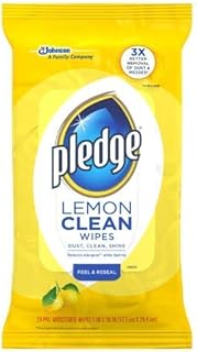 Pledge Lemon Scented Enhancing Wipes (Pack of 6)