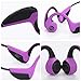 Bone Conduction Headphones Bluetooth 5.0 Open Ear Wireless Titanium HiFi Stereo with Mic Sweatproof Sports Headphones for Running Driving Cycling (Purple)
