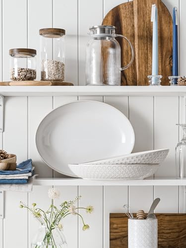 Le Tauci Serving Bowls, Large Oval Platters For Entertaining, 11.8 Inch + 13.7 Inch Ceramic Serving Tray For Dinner, Pasta, Salad, Dessert thumb #7