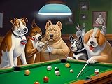 SKRYUIE 5D Full Drill Diamond Art Painting by Number Kits The Dog and Billiards, Paint with Diamonds Arts Embroidery DIY Craft Set Arts Decorations(12x16 inch)