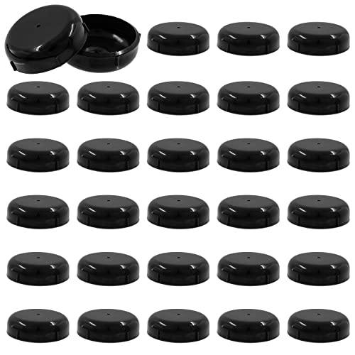 Close up black plastic cap