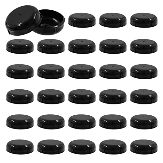 Kyuionty 32 Pack 1-1/2" Wrought Iron Patio Furniture Feet Caps, Plastic Patio Furniture Glides Outdoor Replacement Feet, Outdoor Chair Leg Floor Protectors (Black)