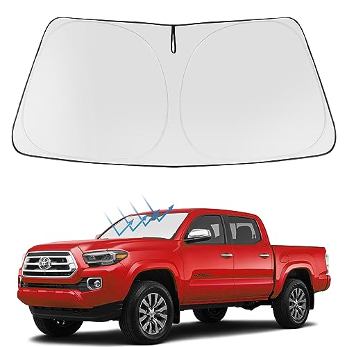 Image of Proadsy 2026 Upgrade Front Windshield Sun Shade Foldable Sunshade Protector Custom Fit 2016-2023 Tacoma 2Dr 4Dr Pickup Accessories