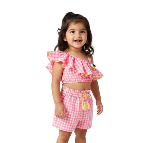 Image of Nautinati Baby Girls Cute Printed Top and Shorts Clothing Set | Age 0-3 Years