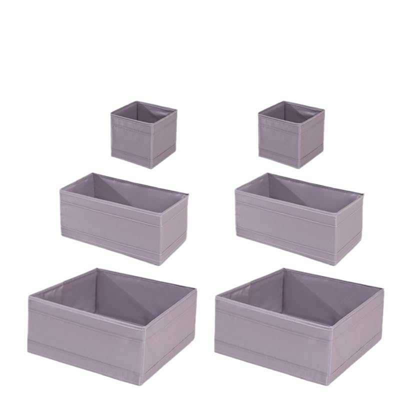 Unterwäsche Organizer,Schubladen Organizer Oxford Schublade Organizer Unterwäsche BH Aufbewahrungsbox Faltbare Kleiderschrank Aufbewahrungsbehälter Separator Kleidung Organisation Boxen(6PCS Gray Set)