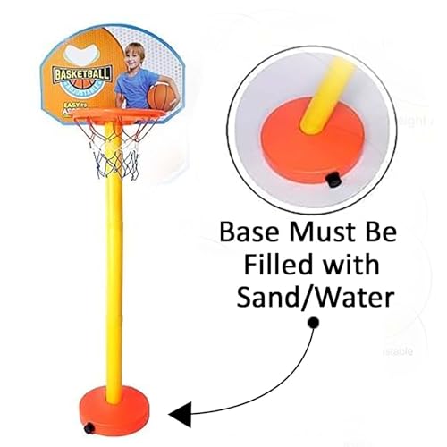 Image of Prime Adjustable Height Basketball Set for Kids with Stand and Ball Portable Basket Ball Set with Board Ring Net Ball for Kids Playing and Gifting Use Pack of 1 (Basket Ball Set)