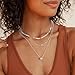 Fohufo Birthday Gifts for Women - 14K Silver Layered Necklaces, Circle Pendant Necklace, Layered Necklaces Silver Fashion Jewelry Set, Birthday Gifts for Women