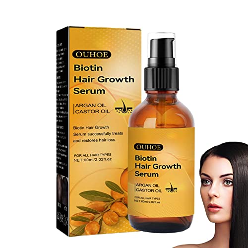Soros de crescimento de cabelo de biotina,Essência de Óleo de Crescimento Capilar | 2,02 onças de ól