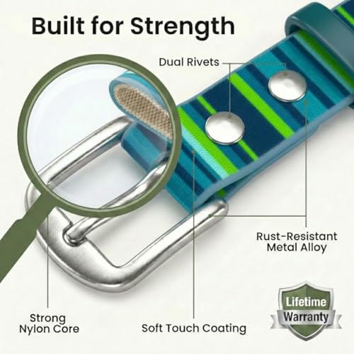 Image of Waterproof Dog Collar - Washable, Stink-Proof & Dirt-Proof - Soft, Odorless, Easy to Clean - Fade-Resistant, Durable for Medium & Large Dogs - Rust-Proof Metal Buckle (Teal-L 1 inch)