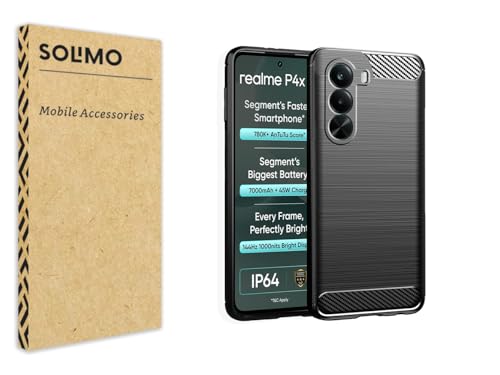 Image of Amazon Brand - Solimo Back Cover Case for Realme P4X 5G | Compatible for Realme P4X 5G Back Cover | 360 Degree Protection | Soft and Flexible (TPU | Matte Black)