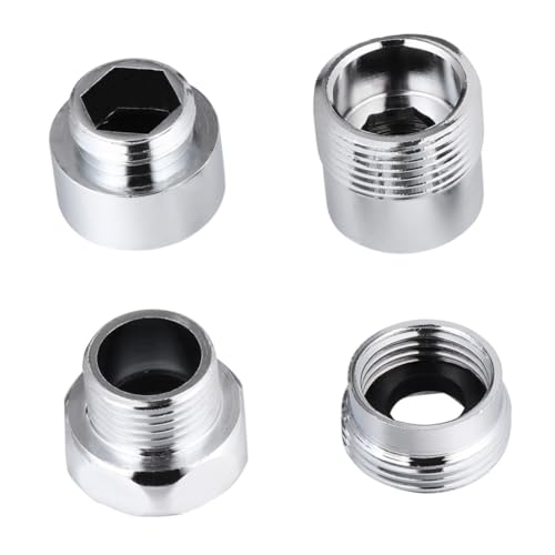 DIYEAH Raccordi Per Giunti Idrici in Rame Ispessito Filetto Interno Ed Esterno, Connettori Per Tubi e Rubinetti, Set Da 4 Pezzi Per Impianti Idraulici Domestici e Irrigazione