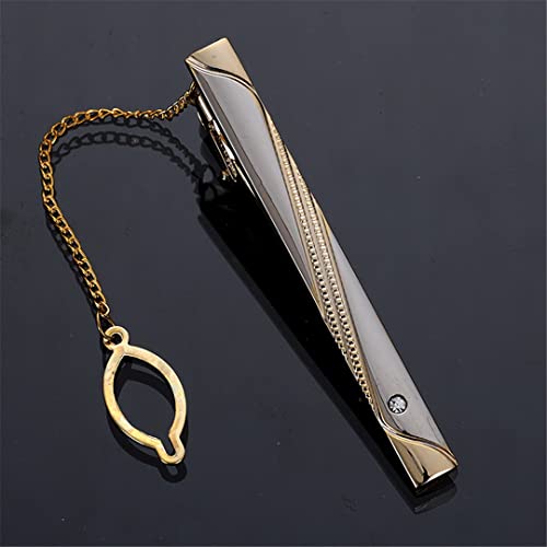 Suwequest Herren-Metall-Krawattenstange Kristall formelles Hemd Hochzeitszeremonie goldene Krawattenklammern Party-Verschluss 1