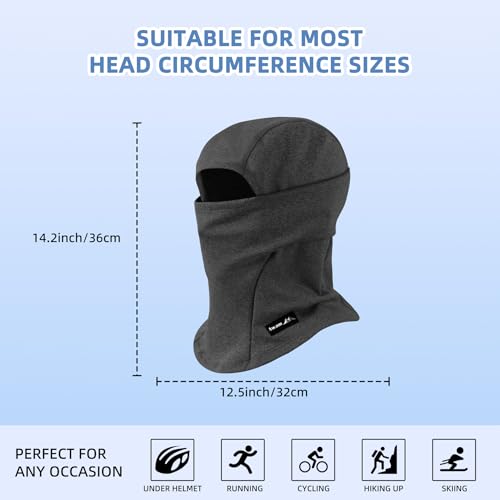 Thermal Balaclava Ski Mask Fleece Winter Face Mask for Men & Women, Cold Weather Full Face Cover Neck Warmer - Image 4