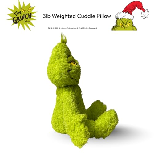 Image of Franco Calm Dr. Seuss Grinch Bedding Super Soft Plush Calming 3Lb Weighted Cuddle Pillow Buddy, Comfort Pillow (Officially Licensed Product)