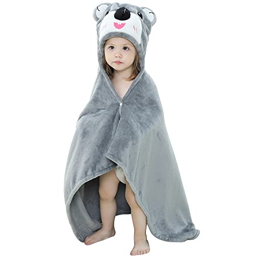 Arkwida Baby Bath & Hooded Towels Kid Wearable Hoodie Blanket Baby Towels with Hood Soft Cozy Flannel Toddler Bath Towel Gifts for Boys Girls(Koala 50 * 40)