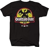 Stoned Shirts Charizard Park Anime Role Playing Comic Park Logo Mashup Tshirt for Men Medium Jet...