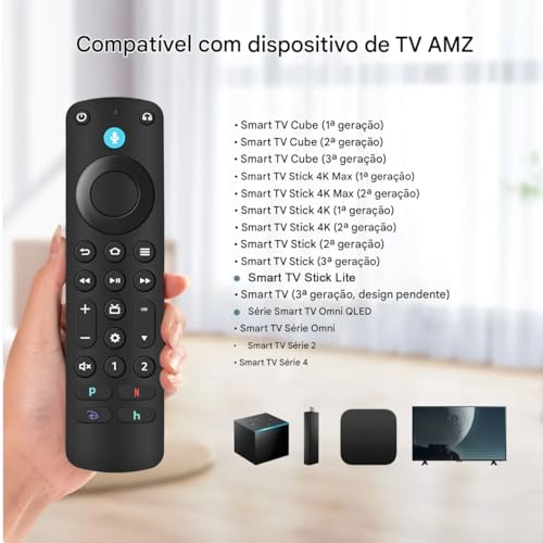 Controle remoto fire tv stick PRO Botões iluminados localizador remoto, controles de TV, Voz compati
