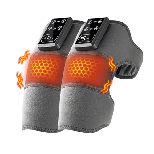 Masajeador de rodilla con calefacción, almohadilla vibradora inalámbrica para relajación diaria, batería de 3000 mAh, 5 niveles de calor y 3 modos de masaje para rodillas y codos miniatura 1