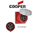 IEC 309 4125R6W Receptacle, 125A, 380-415V, 3 Pole, 4 Wire, Watertight, Red - Cooper # AH4125R6W