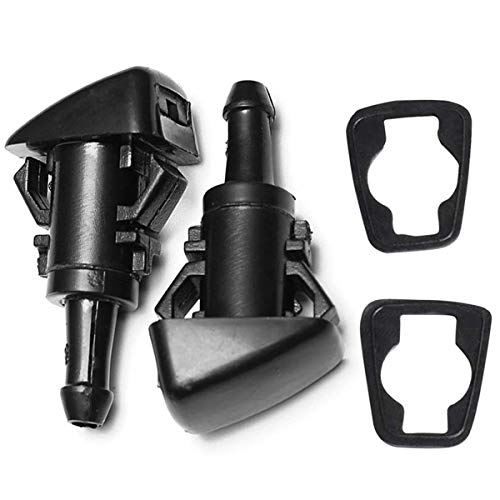 Techson 2 boquillas para lavaparabrisas de coche, solo agujero, rociador de agua para Chrysler PT Cruiser Dodge Avenger Journey Jeep Compass Cover