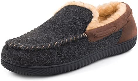 RockDove Men's Hearthfire Memory Foam Moc Slipper, Size 11 US Men, Black