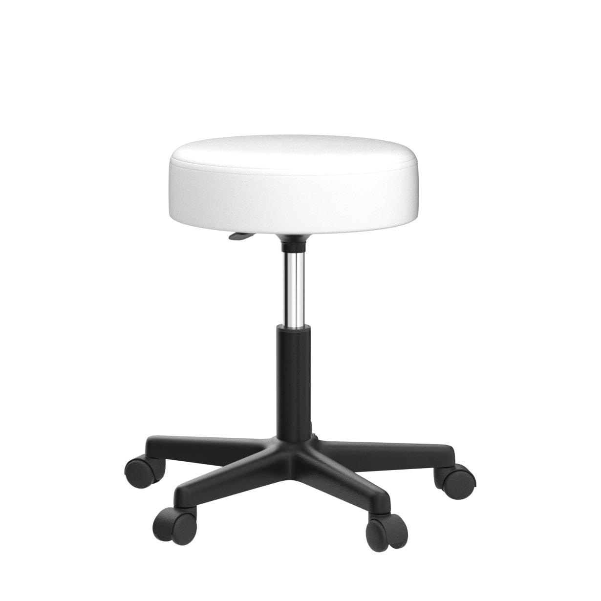 Ergonomische kruk met wieltjes, 2 stuks, professionele PU-lederen