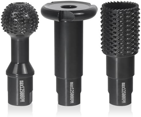 3 PCS Upgraded Wood Grinder Ball Gouge with 5/8-11 Thread for 4 1/2 and 5 Inch Angle Grinder Attachments, Power Carving Tools with Sphere Rotary Burr Carbide Steel Electric for Wood Hollowing Slotting