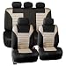 FH Group Premium 3D Air Mesh Seat Covers Full Set (Airbag & Split Ready), Beige - Fit Most Car, Truck, SUV, or Van