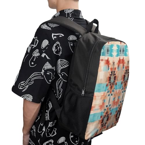 Watercolor Aztec Ethnic Patter Backpack Simple Leisure Travel Backpack Outgoing Daypack 17 Inch4