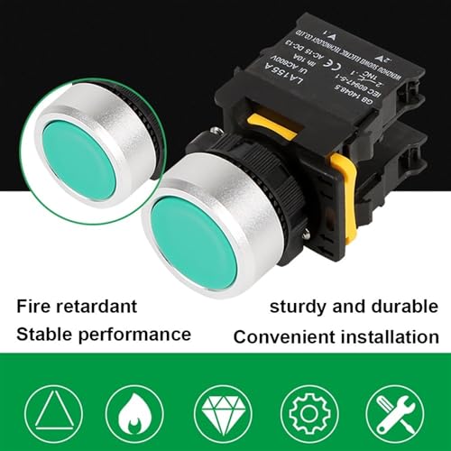 Interrupteur à bouton étanche 22mm 1NO commande momentanée pour boîtier externe