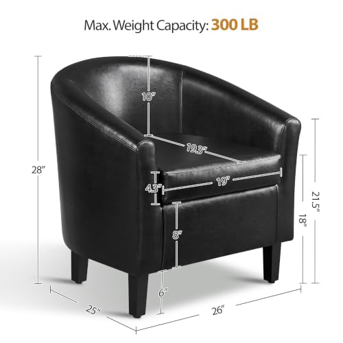 Yaheetech Faux Leather Barrel Armchairs