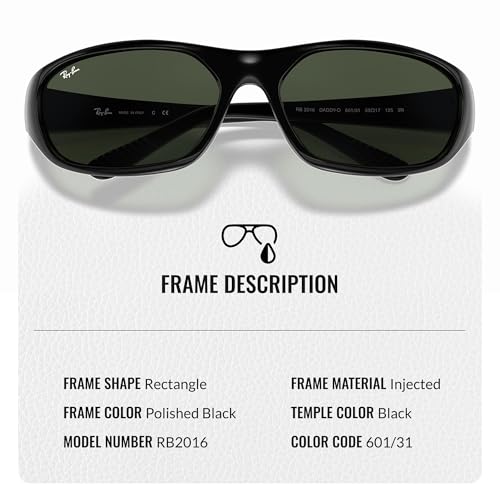 Ray-Ban RB2016 DADDY-O Rectangle Shaped Sunglasses for Men & Women with Official RAYBAN Eyewear Kit3