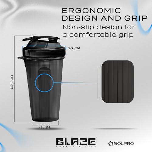 Solpro Blaze Shaker Bottle 125g Black - Image 7