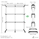 VOUNOT® Wäscheständer Turm Ausziehbar, Platzsparender Turmwäscheständer für Innen & Außen, mit Faltbaren Flügeln, Teleskopstange und 6 Rollen, 40m Trockenlänge, 3 Ebenen, Weiß