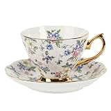 WECDS Getränkebecher British Afternoon Tea Teeset Royal Garden Series Bone China Flower Teetasse Kaffeetasse European Exquisite Ins Wind Keramik Kaffeetasse Set Kaffeetassen