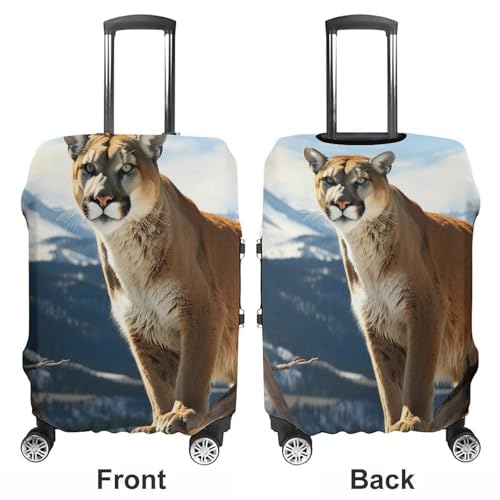 Panther Mountain Lion Luggage Cover, Washable Elastic Suitcase Cover Protector Fit 18-32 Inch Luggage3