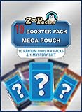 Zoo Packs 10 Booster Pack Assortment Mega Pouch | 10 Booster Packs + 1 Bonus Item | Compatible with Pokemon Cards