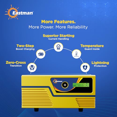 Image of Eastman Omega 1000VA /12V Pure Sine Wave Inverter for Home,Office & Shops | Reliable Power Backup | High Performance | Easy Installation | 36 Months Warranty, 10 Years Warranty On Transformer