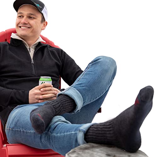 Knee-High Alpaca Socks – Warm, Stretchy Over-the-Calf Socks for Big Calves | Soft, Roomy Fit for Men & Women, All-Day Comfort (X-Large, Gray, Men 11-14)3